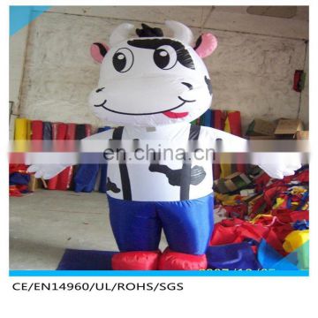 walking inflatable cow costume,inflatable cow mascot costume,cow costume