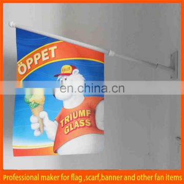Custom cheap PVC wall mounted flag with bracket