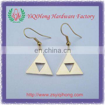 Gold triangle metal earring