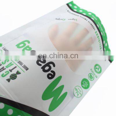 Factory Wholesale Storage Plastic Bag Transparent Window Resealable Custom Stand Up Pouch For Food Snack Packaging