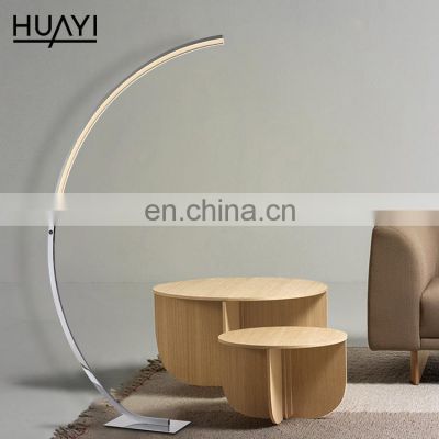 HUAYI European Design Acrylic Industrial Bending Indoor Living Room Bedroom 24W Led Floor Lamps