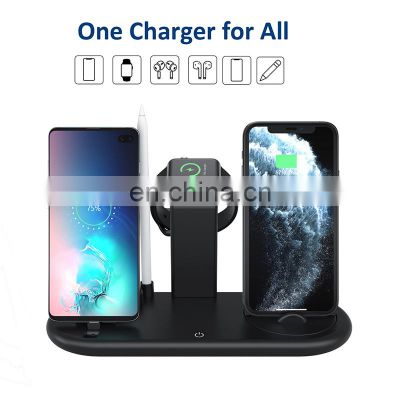 QI 10W Fast Charger Dock Wireless Charge Stand 5 In 1 Wireless Charger