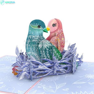 Love Birds 3D Folded Cards Best Valentine’s Day Cards & Gifts for Your Beloved Girl