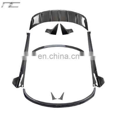 RZ style carbon fiber front lip side skirts rear diffuser spoiler for tesla Model 3 body kit