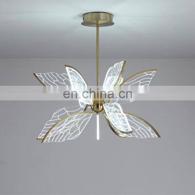 New Modern Minimalist Creative Dining Living Room Bedroom Pendant Light LED Indoor Decorative Butterfly Chandelier