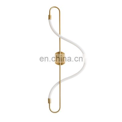 Indoor Minimalist Note Wall Light Art Creative Bedside Lighting For Living Room Stair Aisle Luxury Curve Led Wall Lamp