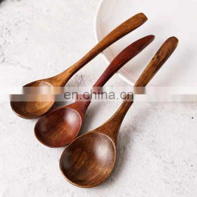 Can be customized Japanese wooden spoon creative simple kitchen tableware supplies small curved spoon oil spoon