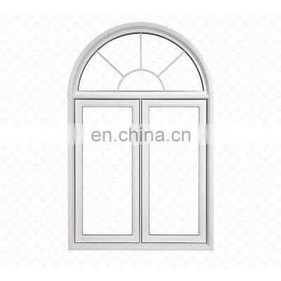 Arc design aluminum casement window with glass grill with competition price