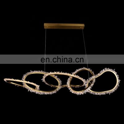 modern large luxury golden round circle crystal rock chandelier light decoration chandeliers for living room