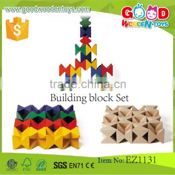 ASTM Conforms Child Safe Finish Stacking Game Hardwood Building block Set