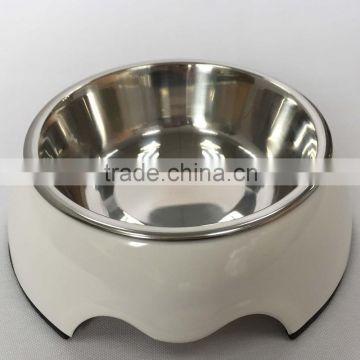 Small size white color 100%melamine pet bowl