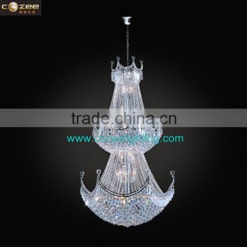 K9 Crystal Chandeliers Lighting Pendant Hanging Lamps Two Layers Light Gold/ Chrome CZ6502C/900