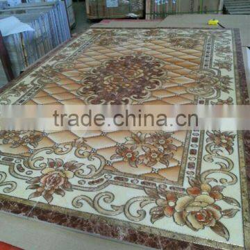 fashion golden polished carpet tiles 600x600x6pcs with beige color