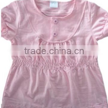 girls short sleeve soft cotton t shirts custom infant baby girls light pink shirt