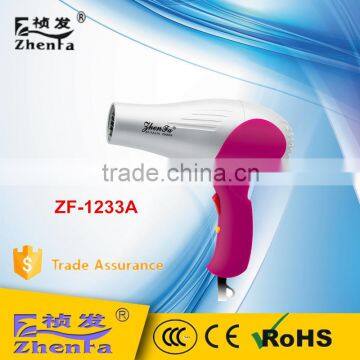 High quality mini quiet travel size hair dryer ZF-1233A