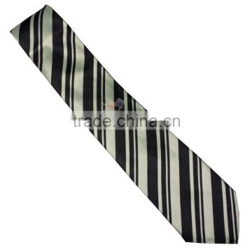 Uniform Tie with stripes black & white