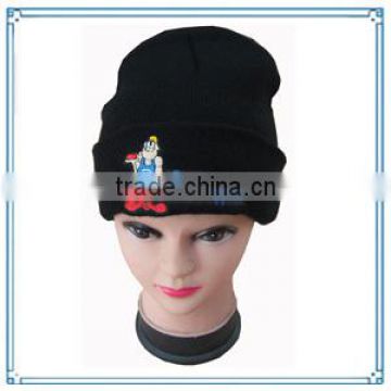 hot sale custom design hat beanies kitted cartoon embroidery cap(KHX-005)