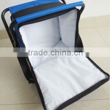 Foldable fihing chair with Insulated Cooler Bag