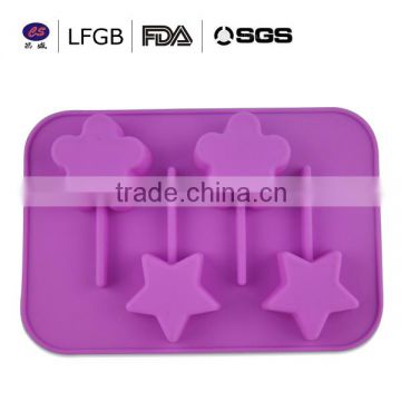 wholesale 2014 hot sale newest star and flower shape Silicone Ice cube Tray