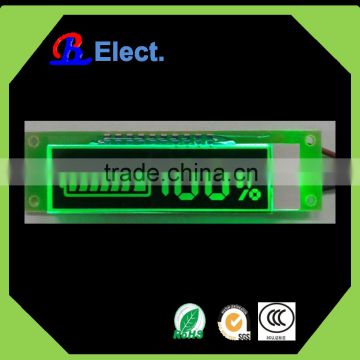 battery negative character lcd segment display ,digital display stand for charger,green led