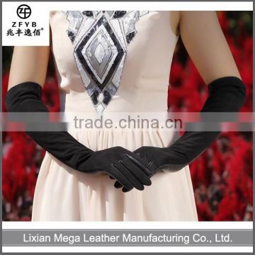 2016 new style wholesale ladies long suede Leather opera long Gloves