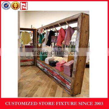 Customized multifunction wood clothing hanging display racks