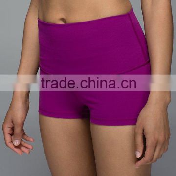 enough coverage design high waistband roll Down performance womens running shorts