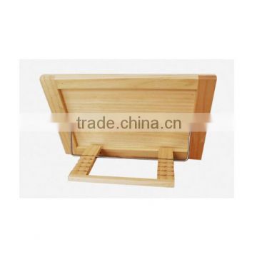 Wholesales wood craft handmade sanded adjustable pine wooden ipad stand holder