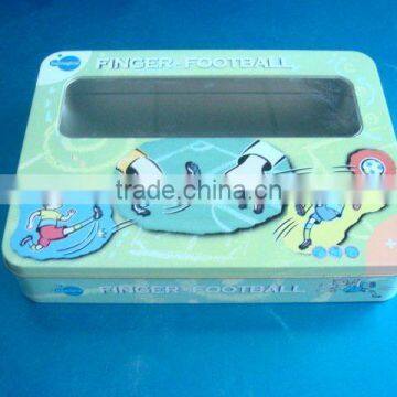 rectangular tin box with PET window