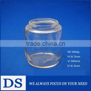 390ml wholesale high quality clear glass storage jar for liquid