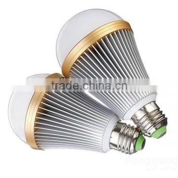E27 7W Globe LED Light 7x1W SMD LEDs led bulbs 3000K 6000K with golden ring