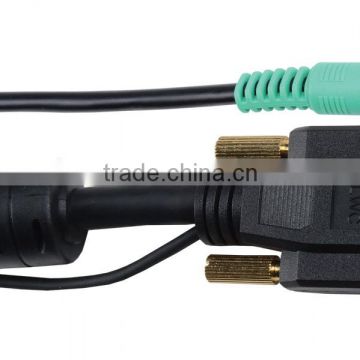 6m Integrated VGA & Sound cable 15 pin SVGA Monitor Lead With 3.5mm Stereo Audio Jack Speaker Cable