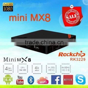 dragonworth new model kodi 15.2 preinstall mini mx8 android 4.4 mini mx8 android smart tv set top box