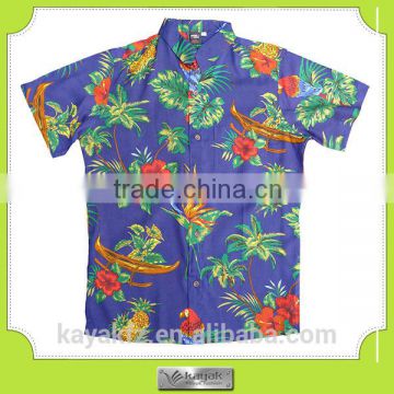 custom-made soft fashion printed men's hawaiian shirt