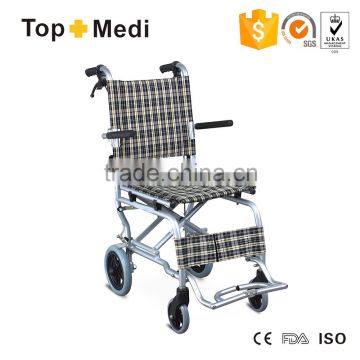 Rehabilitation Therapy Supplies Topmedi mini portable airplane attendant aisle wheelchair