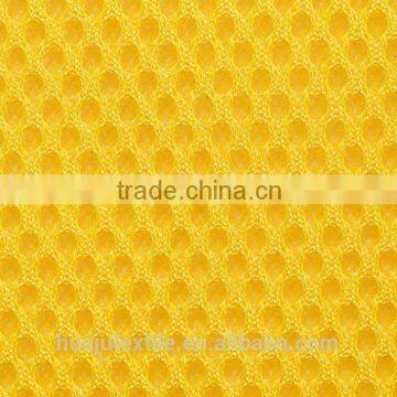 100% polyester 3D air mesh fabric in yellow color