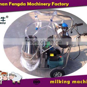 Stainless steel two buckets milking machine for goats