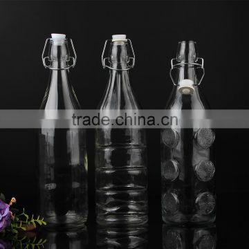High quality glass oem water bottle with different pattern