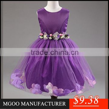 MGOO New Arrival Stock Cheap Price Girls Pageant Dresses 9 Years Old Christmas Dresses With Petal MGG002