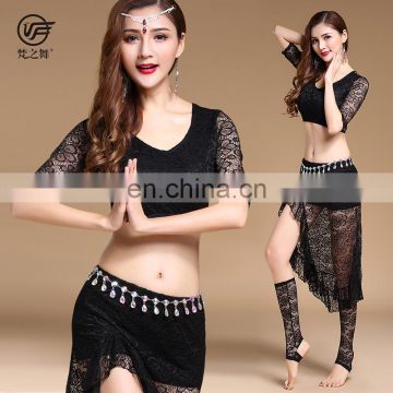 T-5187 Sexy lace fashion design training belly dance costumes