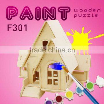 Educational DIY Wooden Drawing toy-Doll House for Kids