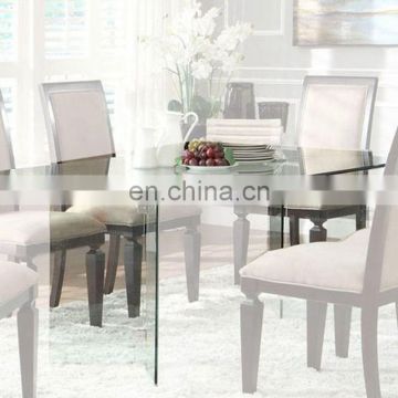 Sales promotion Kitchen dining table top clear tempered glass dining table