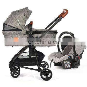 EN1888 China manufacture light weight folding pram with car seat 2 in 1 strollers baby