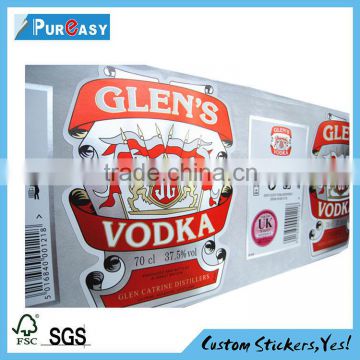 High quality vodka label from China label printing manufacturer
