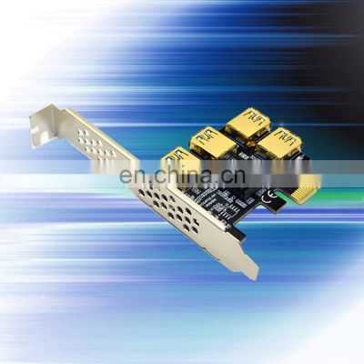 Hign Quality Pci-e 1 To 4 Riser Card Gold Plated Usb 3.0 Expansion Pci Express 1x 16x Adapter Risers Board