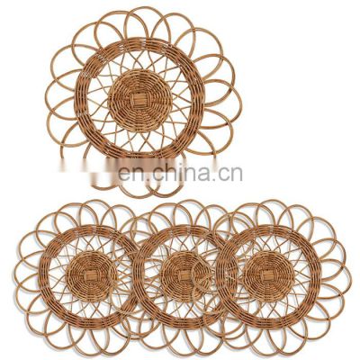 Flower Rattan Placemat Table mat Customized Color wall decor basket wholesale Handwoven in Vietnam Manufacturer