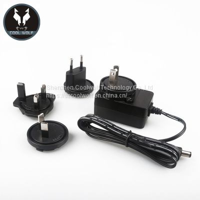 5V2A Replaceable Plug Power adapter,GS,CE,UKCA,UL,ETL,FCC,PSE,ROHS Approval, VI Efficiency,5V1A,5V1.5A,9V2A,12V1A,12V1.5A,24V0.5A Multi-country plug power adapter
