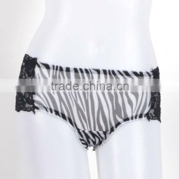 sexy lacy transparent zebra-pattern panties thongs women 6009