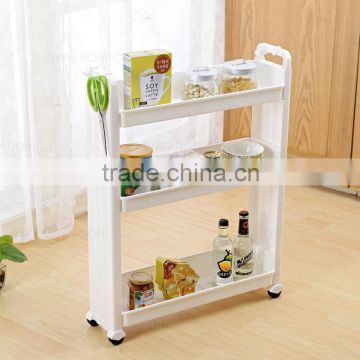 3-tier plastic kitchen rack with wheels