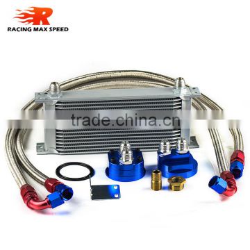 wholesale universal racing car row 16 silver hydraulic oil cooler for excavator